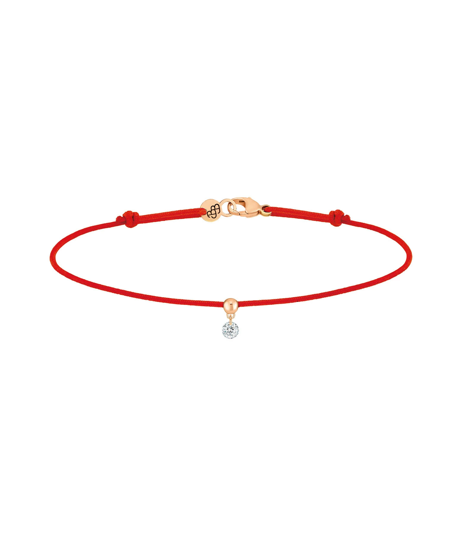 LA BRUNE & LA BLONDE Bracelet BB Diamant Brillant Cordon Rouge Or Rose 1 LA BRUNE & LA BLONDE Bracelet BB Diamant Brillant Cordon Rouge Or Rose