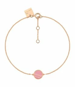 Ginette NY Bracelet Ever Mini Disc Rhodocrosite Or Rose