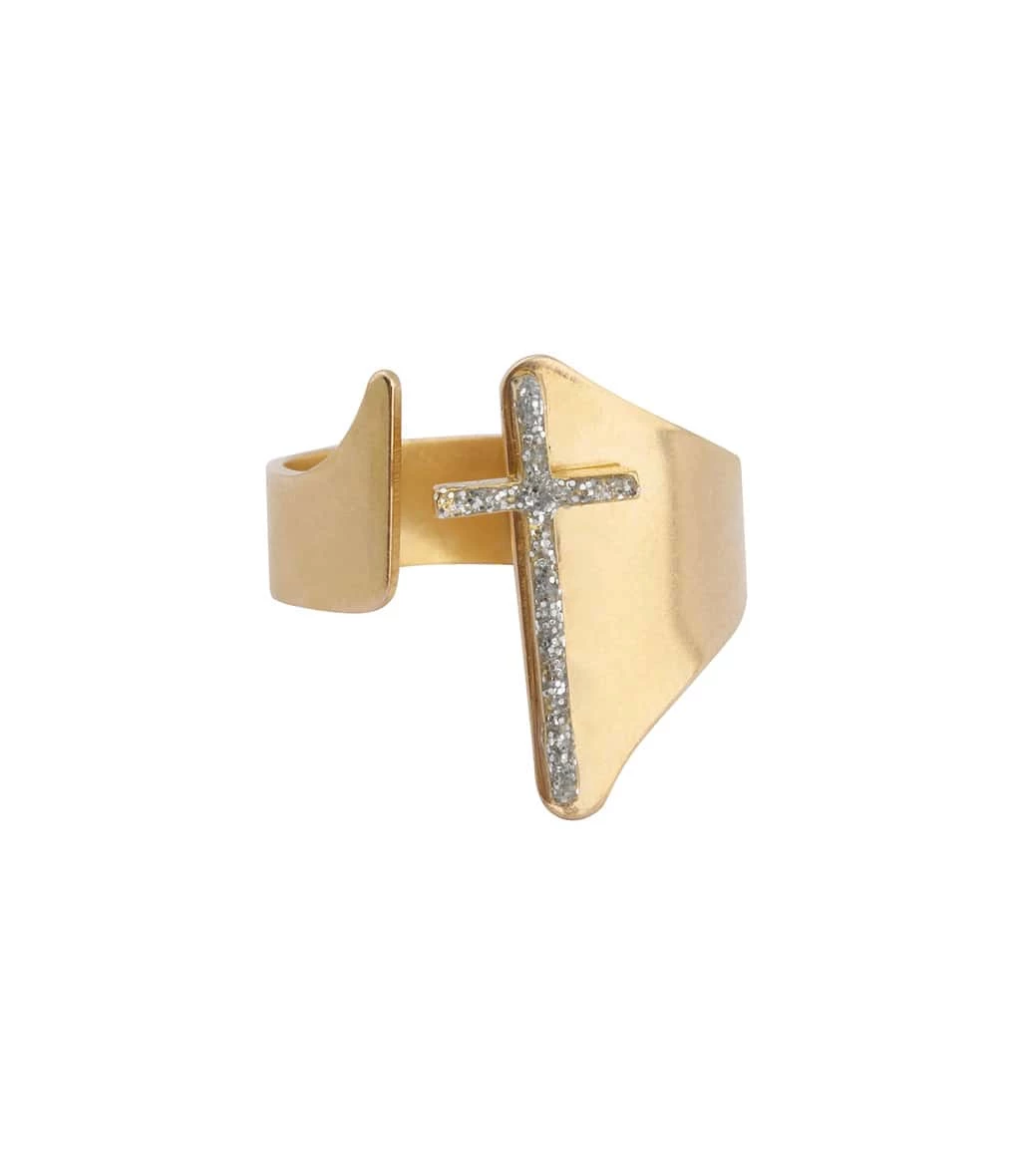LSONGE Bague Croix L Argent Doré 1 LSONGE Bague Croix L Argent Doré