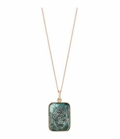 Ginette NY Collier Bliss Buddha Nacre Noire Or Rose