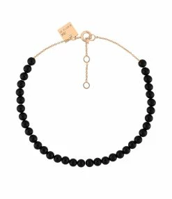 Ginette NY Bracelet Maria Mini Or Rose Onyx