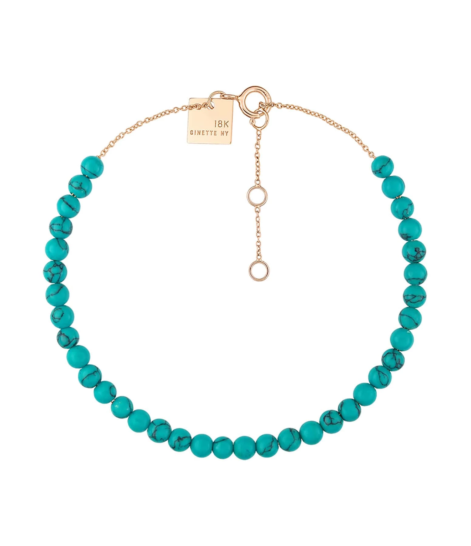 Ginette NY Bracelet Maria Mini Or Rose Turquoise 1 Ginette NY Bracelet Maria Mini Or Rose Turquoise