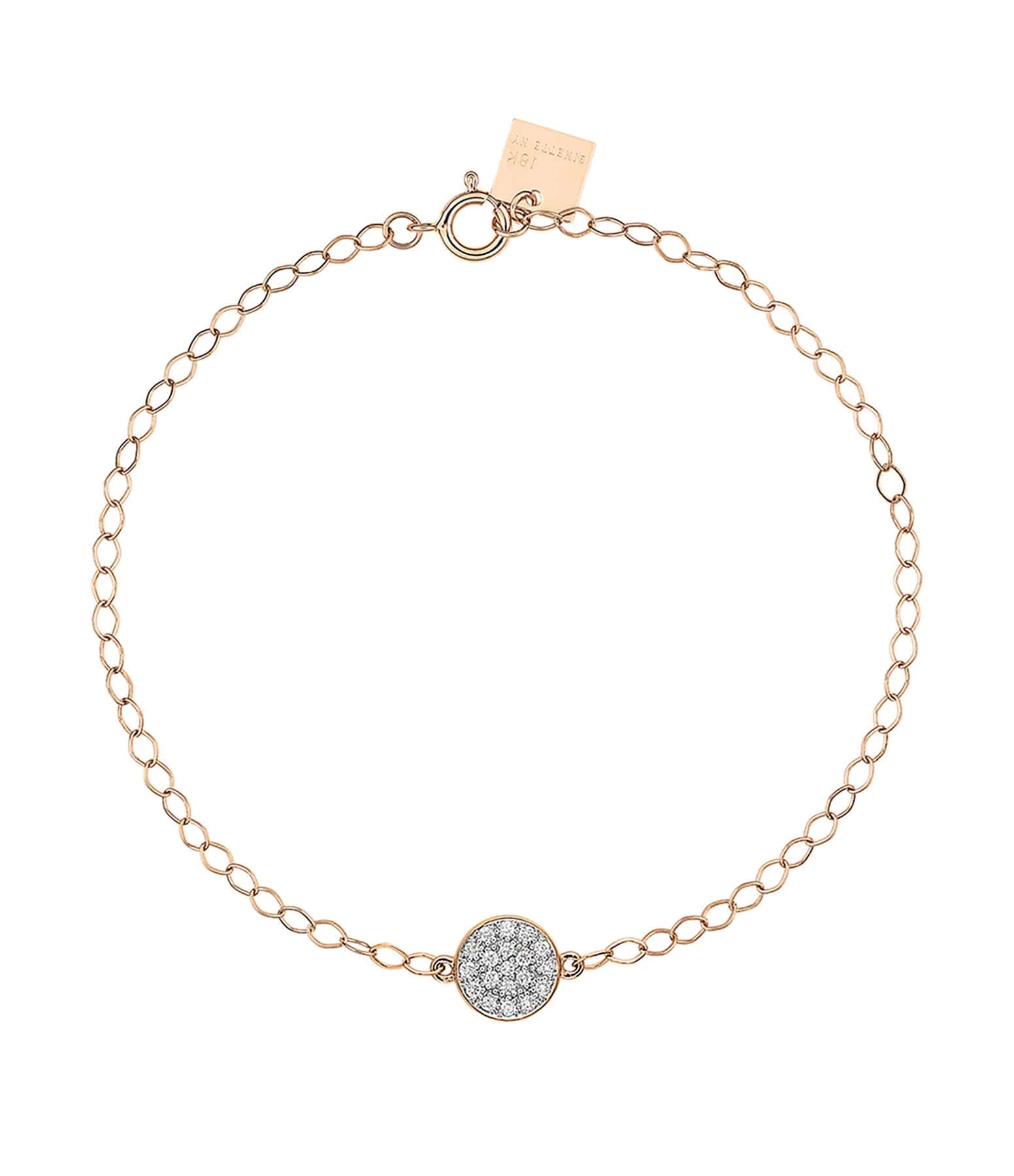 Ginette NY Bracelet Mini Ever Disc Or Rose Diamants 1 Ginette NY Bracelet Mini Ever Disc Or Rose Diamants