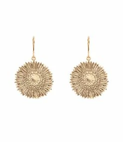 Aurélie Bidermann Boucles D'oreilles Helianthus Fleurs Doré
