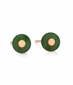 Ginette NY Boucles D'oreilles Donut Jade Or Rose