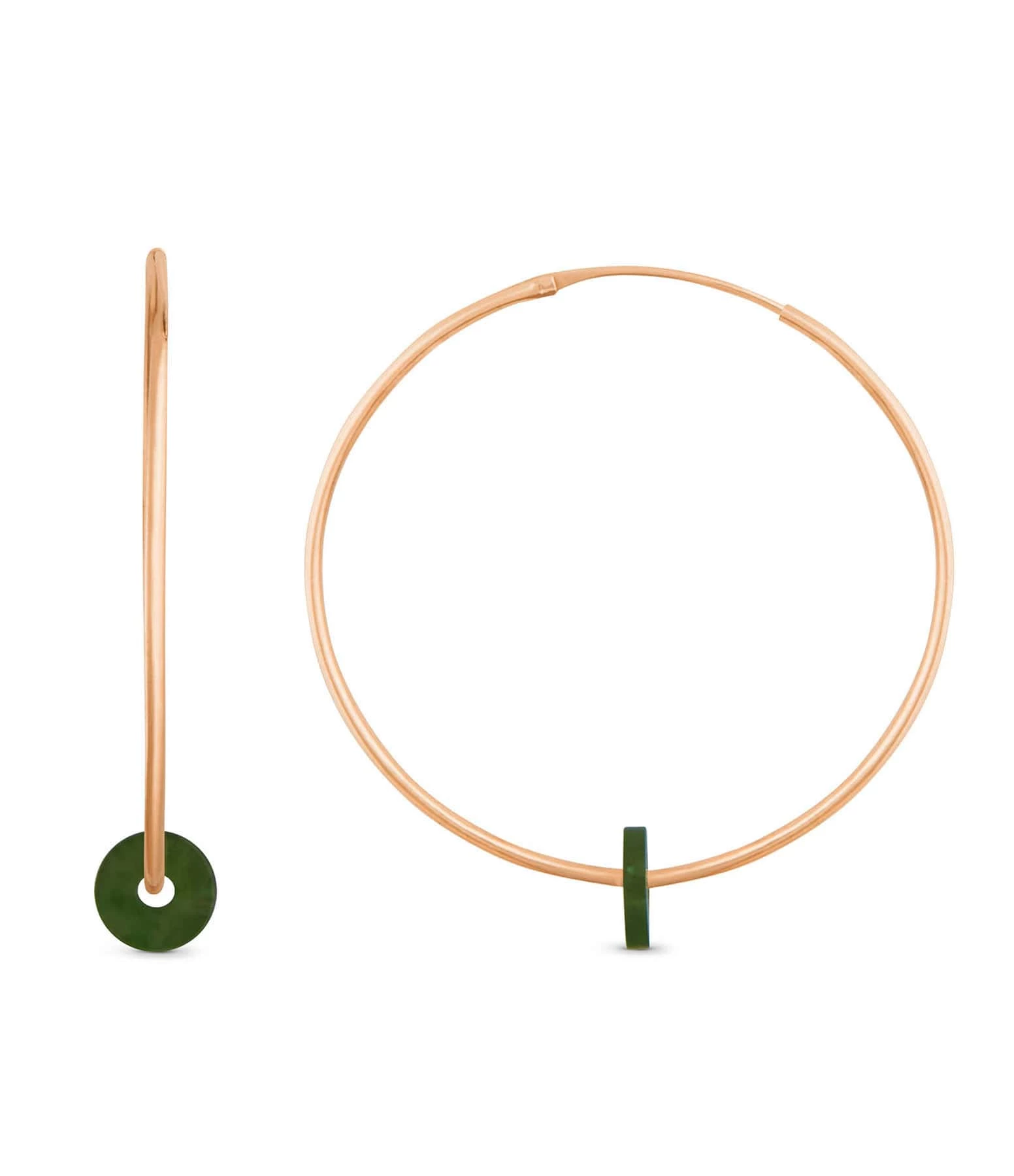 Ginette NY Créoles Donut Jade Or Rose 1 Ginette NY Créoles Donut Jade Or Rose