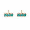 Ginette NY Boucles D'oreilles Fallen Sky Or Rose Turquoise