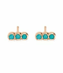 Ginette NY Boucles D'oreilles Fallen Sky Or Rose Turquoise