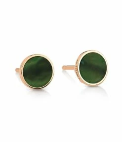 Ginette NY Boucles D'oreilles Ever Disc Jade Or Rose