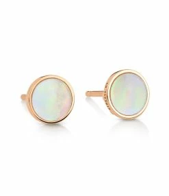 Ginette NY Boucles D'oreilles Ever Disc Or Rose Nacre Rose
