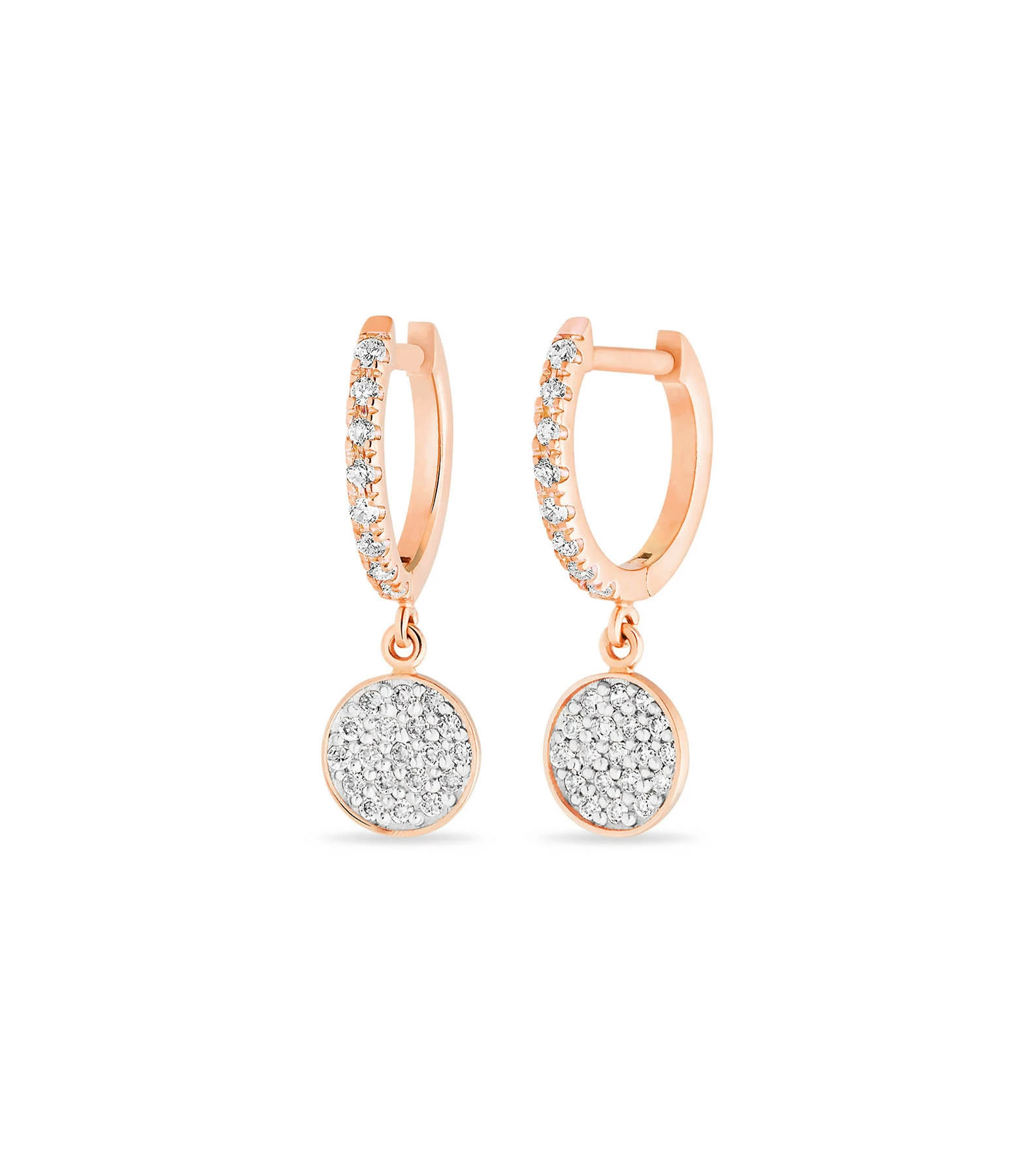 Ginette NY Boucles D'oreilles Mini Ever Diamants Or Rose 1 Ginette NY Boucles D'oreilles Mini Ever Diamants Or Rose