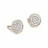 Ginette NY Boucles D'oreilles Ellipses & Sequins Ronds Or Rose Diamants