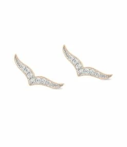 Ginette NY Boucles D'oreilles Wise Or Rose Diamants