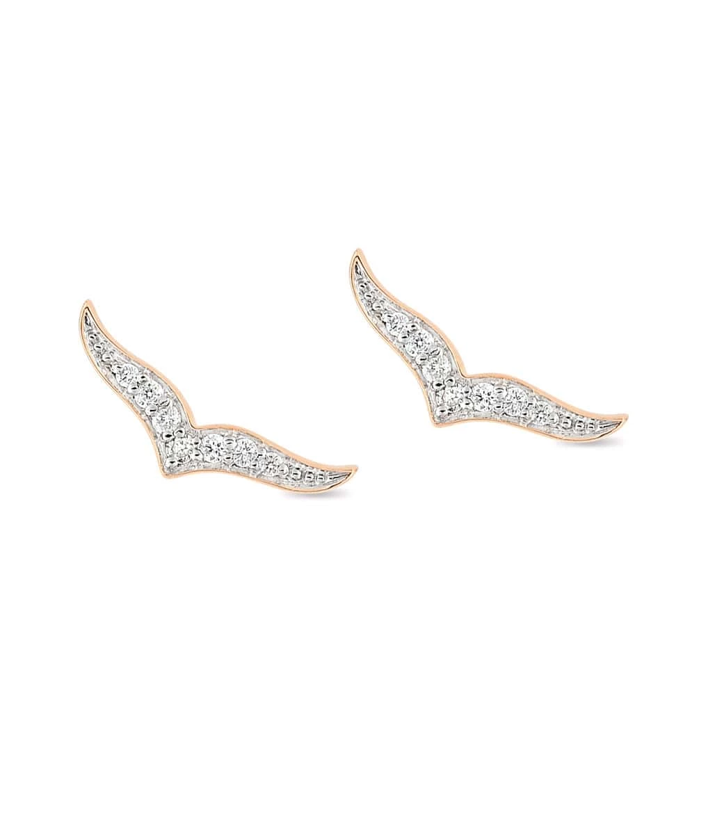 Ginette NY Boucles D'oreilles Wise Or Rose Diamants 1 Ginette NY Boucles D'oreilles Wise Or Rose Diamants