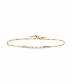 NAVA JOAILLERIE Bracelet Hash Barrette Diamants Or Jaune