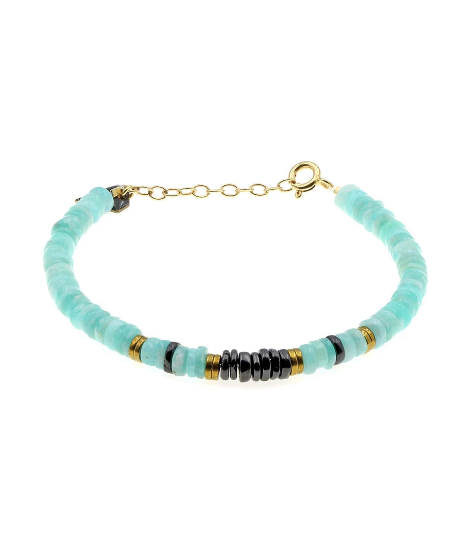 MON PRECIEUX GEM Bracelet Puka Amazonite Onyx 1 MON PRECIEUX GEM Bracelet Puka Amazonite Onyx