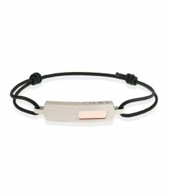 NAVA JOAILLERIE Bracelet Ulysse Homme Cordon Or Rose, Personnalisable