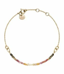 ATELIER PAULIN Bracelet Chaîne Fauve Gold Filled Saphir