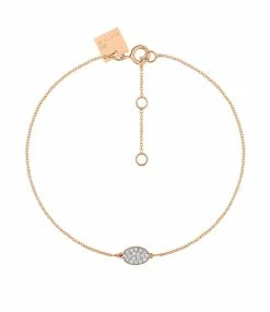 Ginette NY Bracelet Ellipses & Sequins Or Rose Diamants