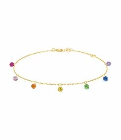 LA BRUNE & LA BLONDE Bracelet Confetti 7 Rainbow Rubis Saphir Tsavorite Améthyste Or Jaune