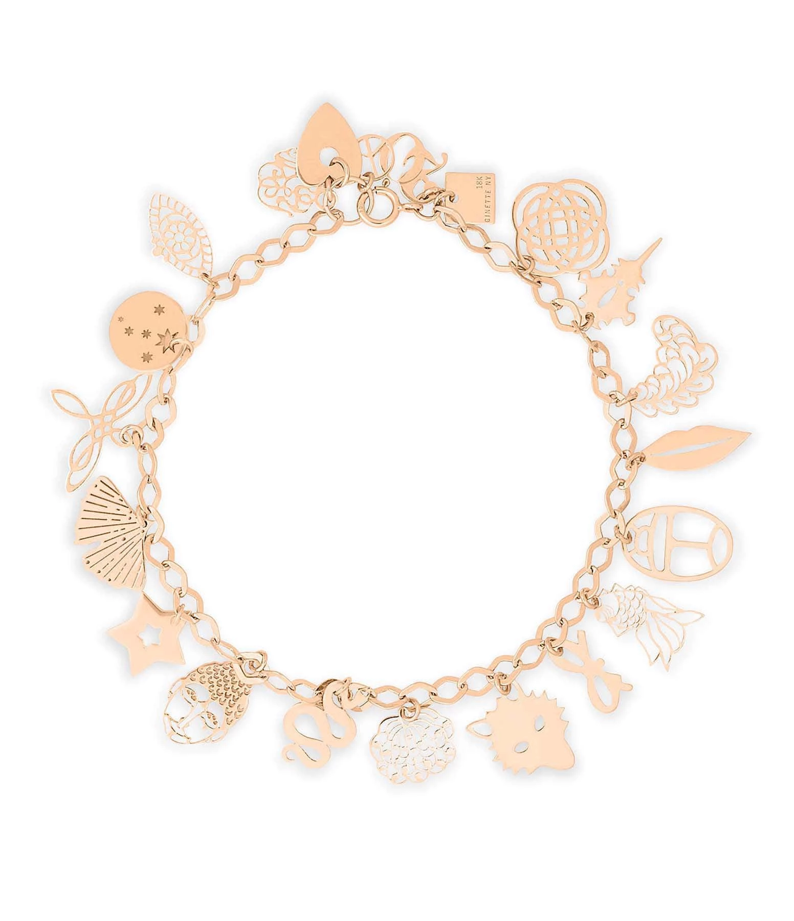 Ginette NY Bracelet Charms Or Rose, Collection Twenty 1 Ginette NY Bracelet Charms Or Rose, Collection Twenty