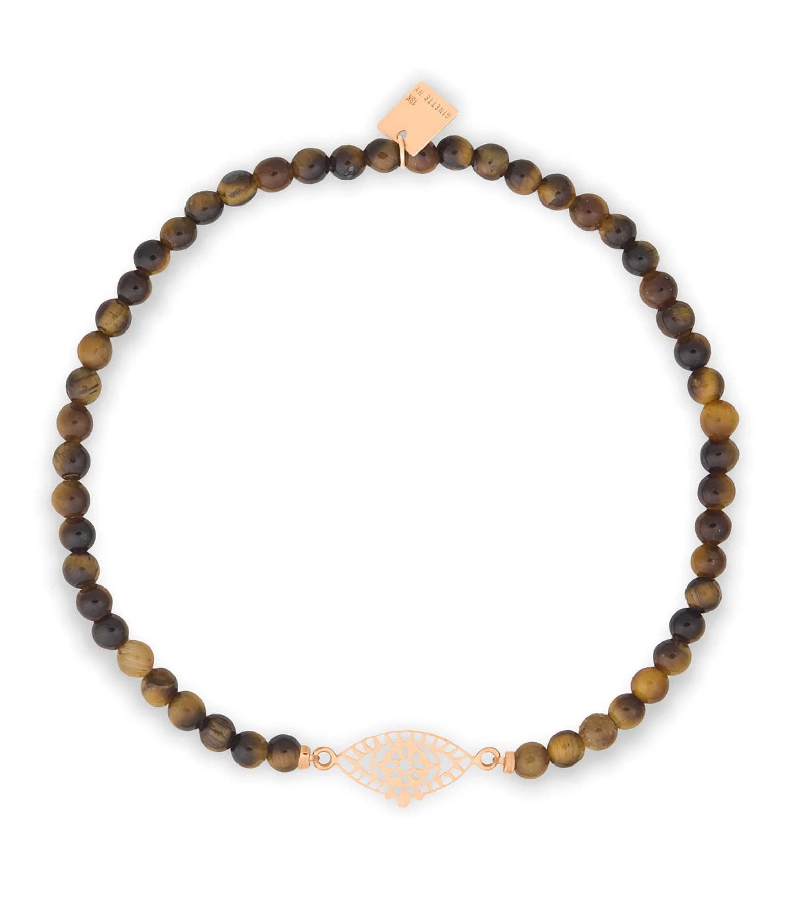Ginette NY Bracelet Ajna Œil De Tigre Or Rose, Collection Twenty 1 Ginette NY Bracelet Ajna Œil De Tigre Or Rose, Collection Twenty
