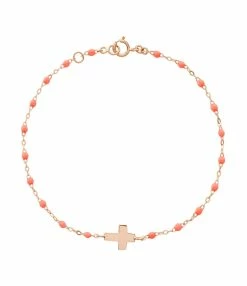 GIGI CLOZEAU Bracelet Croix Perles Résine Or