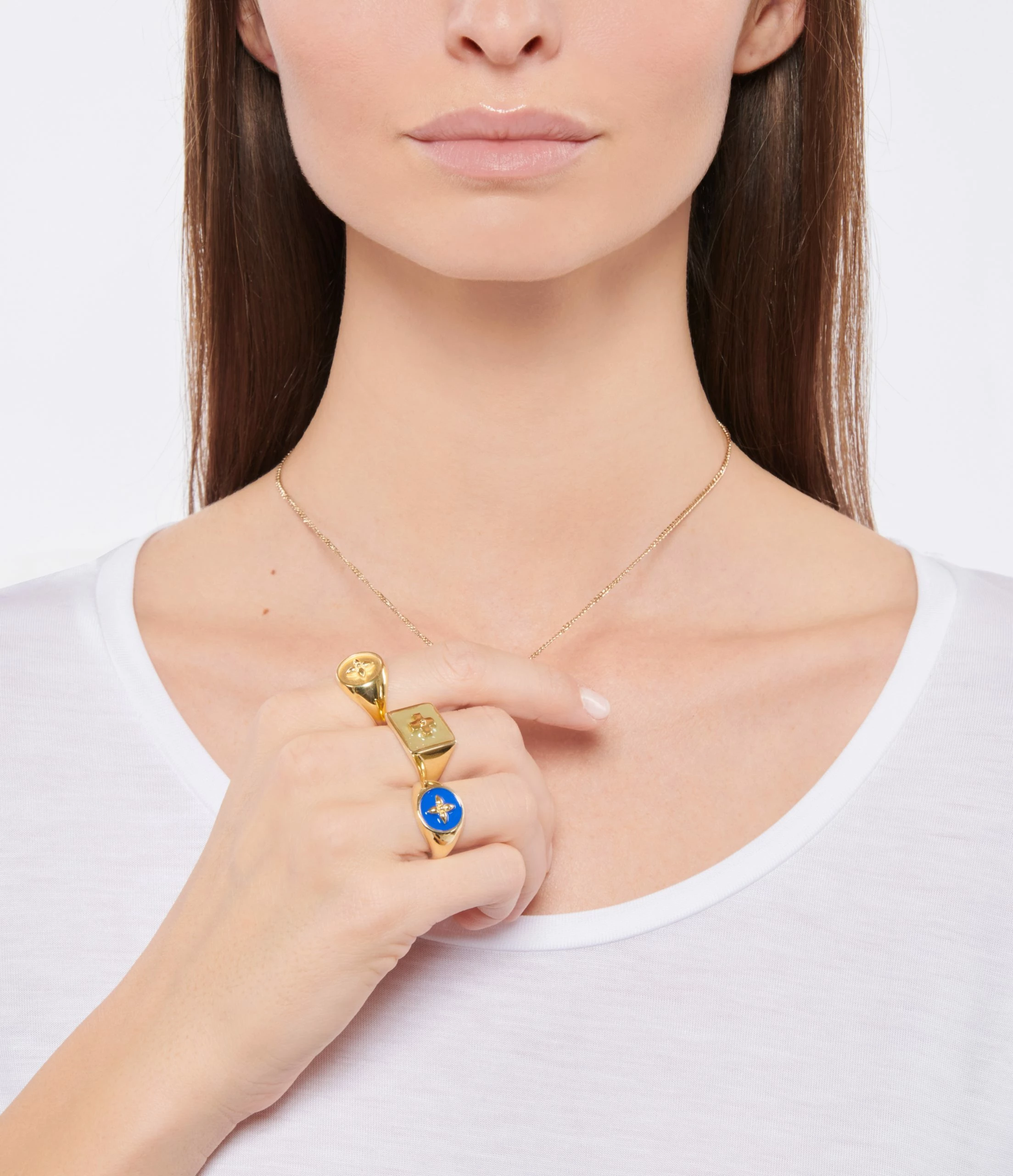 CABIROL Chevalière Croisette Vermeil 2 CABIROL Chevalière Croisette Vermeil – Image 2