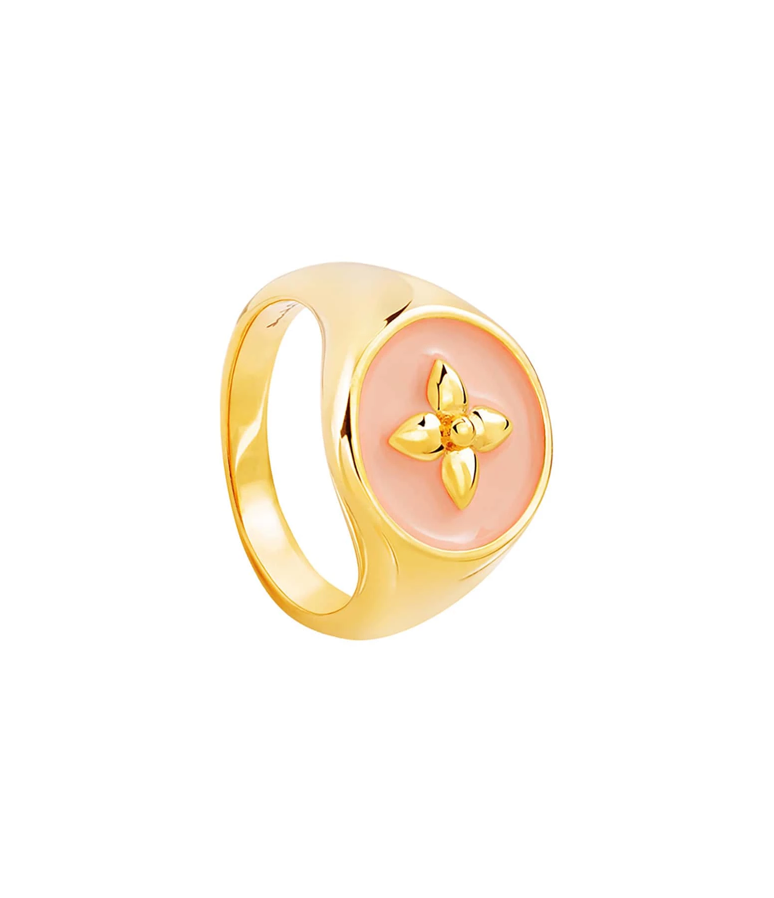 CABIROL Chevalière Croisette Vermeil Peau D'ange 1 CABIROL Chevalière Croisette Vermeil Peau D'ange