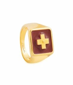 CABIROL Chevalière Destin GM Vermeil Grenat