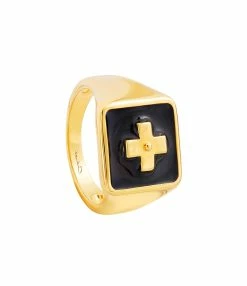 CABIROL Chevalière Destin GM Vermeil Noir