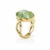 GOOSSENS PARIS Bague Cabochon Ovale Cristal De Roche Vert Clair