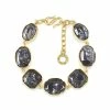 GOOSSENS PARIS Bracelet Cabochon Cristal De Roche Bleu Montana