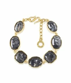 GOOSSENS PARIS Bracelet Cabochon Cristal De Roche Bleu Montana