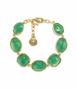 GOOSSENS PARIS Bracelet Cabochon Cristal De Roche Vert Émeraude