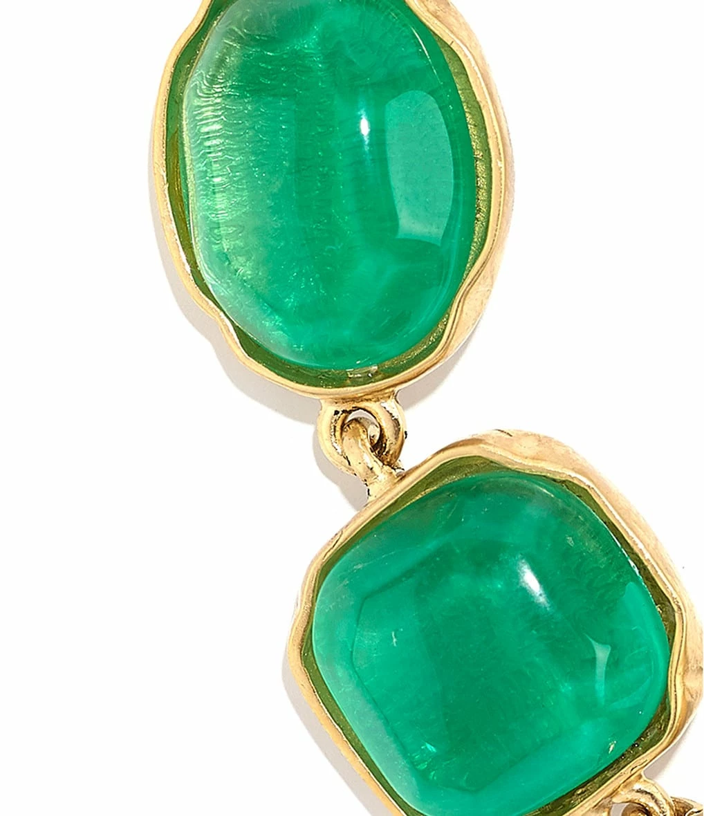 GOOSSENS PARIS Bracelet Cabochon Cristal De Roche Vert Émeraude 2 GOOSSENS PARIS Bracelet Cabochon Cristal De Roche Vert Émeraude – Image 2