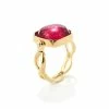 GOOSSENS PARIS Bague Cabochon Carré Cristal De Roche Rose