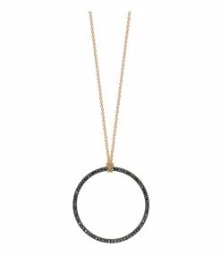 Ginette NY Collier Circles Baby Or Rose Diamants Noirs