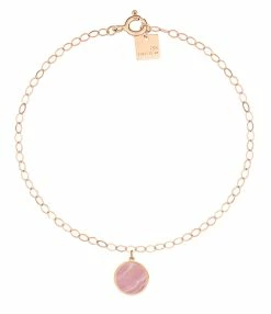 Ginette NY Bracelet De Cheville Ever Disc Rhodocrosite Or Rose