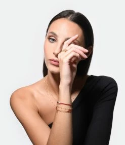 CHARLET Bracelet Diamantée Cordon Rouge Or Jaune 5 CHARLET Bracelet Diamantée Cordon Rouge Or Jaune -COLLIERS Shop charl look20221129 284