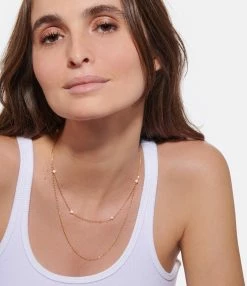 CHARLET Chaîne Maille Diamantée Or Jaune, 50 Cm -COLLIERS Shop charl look20230104 327