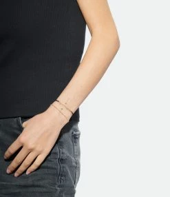 CHARLET Bracelet Diamantée Cordon Noir Or Jaune -COLLIERS Shop charl look20230119 123