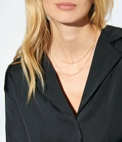 CHARLET Chaîne Maille Diamantée Or Jaune, 40 Cm -COLLIERS Shop charl look20230119 393