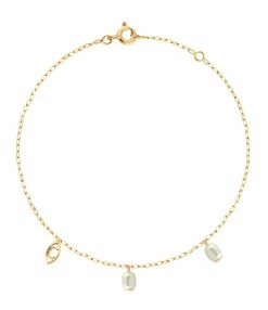 CHARLET Bracelet De Cheville Origines Perles D'Eau Douce Or Jaune