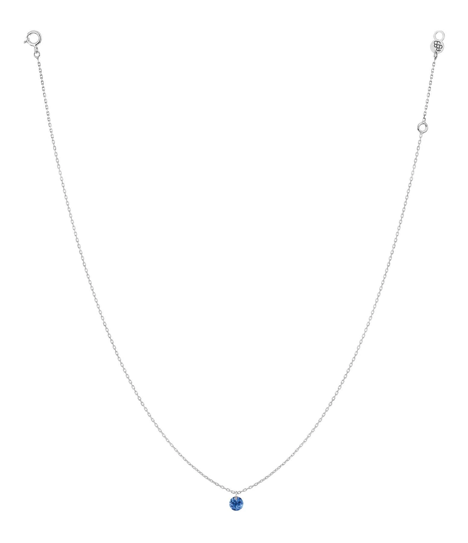 LA BRUNE & LA BLONDE Collier Mini Confetti Saphir Bleu Or Blanc 2 LA BRUNE & LA BLONDE Collier Mini Confetti Saphir Bleu Or Blanc – Image 2