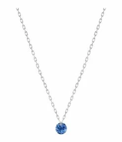 LA BRUNE & LA BLONDE Collier Mini Confetti Saphir Bleu Or Blanc