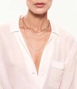 GIGI CLOZEAU Collier 5 Diamants Mini Perles Résine Or -COLLIERS Shop clozb look20211109 2