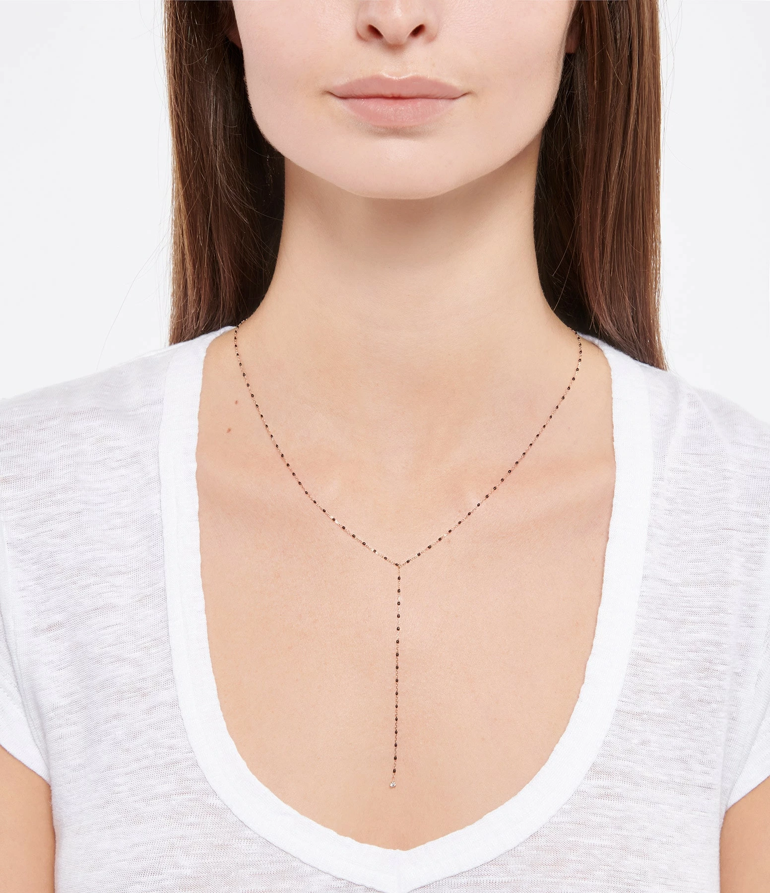 GIGI CLOZEAU Sautoir Chapelet Mini Perles Résine Or 1 Diamant 6 GIGI CLOZEAU Sautoir Chapelet Mini Perles Résine Or 1 Diamant – Image 6