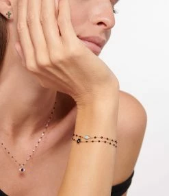 GIGI CLOZEAU Bracelet Eye Soirée Résine Turquoise Diamants Or Jaune -COLLIERS Shop clozb look20221013 45 2