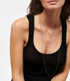 GIGI CLOZEAU Pendentif Croix Romane PM Diamants Or -COLLIERS Shop clozb look20221116 414